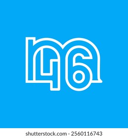 the logo consists of the letter m and number 46 combined. Outline and elegant.