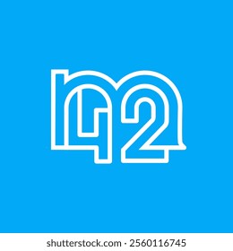 the logo consists of the letter m and number 42 combined. Outline and elegant.