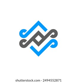the logo consists of the letter M and W. Abstract, outline and elegant.