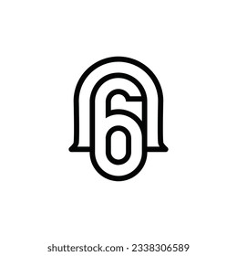 the logo consists of the letter n and number 6 combined. Outline and elegant.
