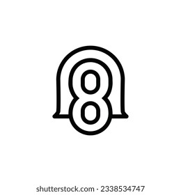 the logo consists of the letter N and number 8 combined. Outline and elegant.