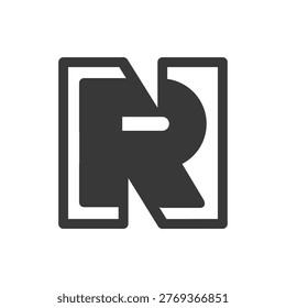 the logo consists of the letter N R. Abstract, outline and elegant.