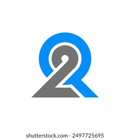 the logo consists of the letter Q and number 2. Abstract, outline and elegant.