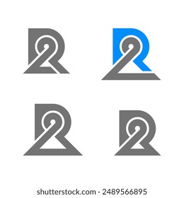 the logo consists of the letter R and number 2. Abstract, outline and elegant.