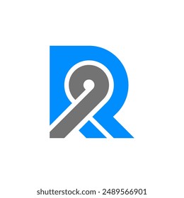 the logo consists of the letter R and number 9. Abstract, outline and elegant.