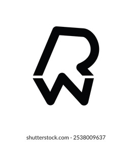 el logotipo consta de la letra R W. Abstractas, contorno y elegante.