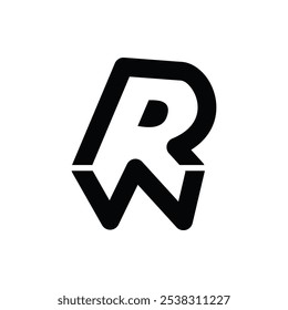 el logotipo consta de la letra R o R W. Abstractas, contorno y elegante.