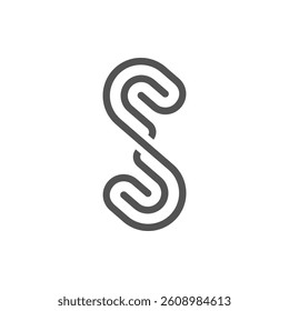 the logo consists of the letter S cross mono line. Abstract, outline and elegant.
