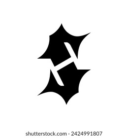 el logotipo consta de la letra S y H peces combinados. Contorno y elegante.