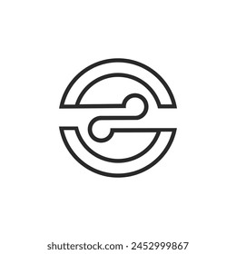 el logotipo consiste en la letra S infinito. Motivo Abstractas, Relleno y elegante.