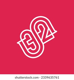 the logo consists of the letter S and number 32 combined. Outline and elegant.