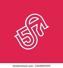 the logo consists of the letter S and number 57 combined. Outline and elegant.