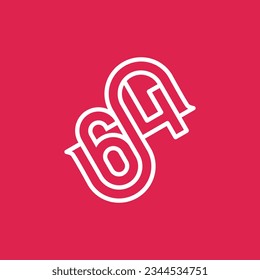 das Logo besteht aus dem Buchstaben S und der Nummer 64 zusammen. Umfassend und elegant.
