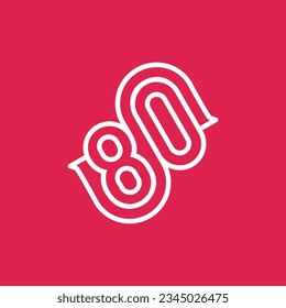 the logo consists of the letter S and number 80 combined. Outline and elegant.