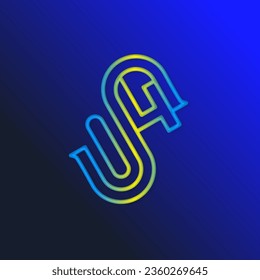 the logo consists of the letter S and number 14 combined Rounded. Outline and elegant.