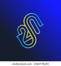 the logo consists of the letter S and number 21 combined Rounded. Outline and elegant.