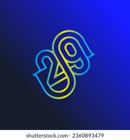 the logo consists of the letter S and number 29 combined Rounded. Outline and elegant.