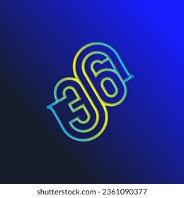 the logo consists of the letter S and number 36 combined Rounded. Outline and elegant.