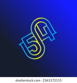 el logotipo consiste en la letra S y el número 54 combinados Redondeados. Contorno y elegante.