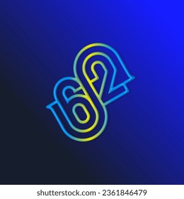 the logo consists of the letter S and number 62 combined Rounded. Outline and elegant.