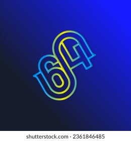 the logo consists of the letter S and number 64 combined Rounded. Outline and elegant.