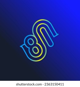the logo consists of the letter S and number 81 combined Rounded. Outline and elegant.