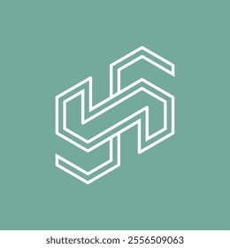 the logo consists of the letter SN. Abstract, hexagon outline and elegant.