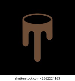 the logo consists of the letter T and cup. Abstract, outline and elegant.