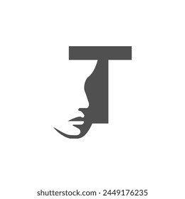 the logo consists of the letter T and face. Abstract motive, Fill and elegant.