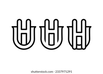 el logotipo consta de la letra U y H combinadas. Embalaje, contorno y elegancia.