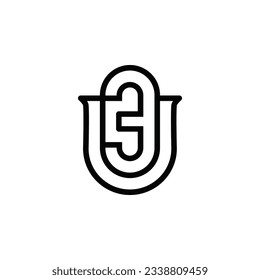 das Logo besteht aus dem Buchstaben U und Nummer 3 zusammen. Umfassend und elegant.