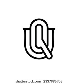 the logo consists of the letter U and Q combined. Outline and elegant.