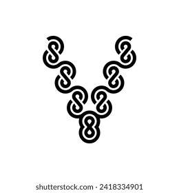 the logo consists of the letter V and 8 combined. Outline and elegant.