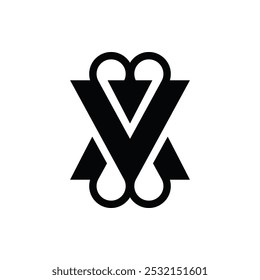 el logotipo consta de la letra V. Abstractas, adorno y elegante.