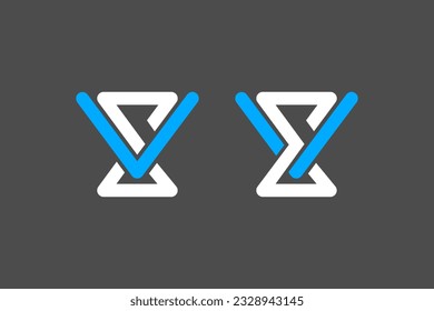 the logo consists of the letter V and Epsilon combined. Outline and elegant.