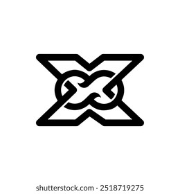 the logo consists of the letter X infinity. Abstract, outline and elegant.