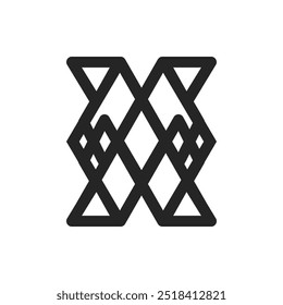 the logo consists of the letter X ornament. Abstract, outline and elegant.