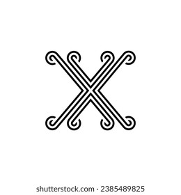 the logo consists of the letter X and wave combined. Outline and elegant.