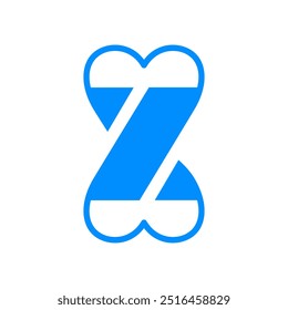 the logo consists of the letter X Y Z loves unite. Magical, abstract, outline and elegant.