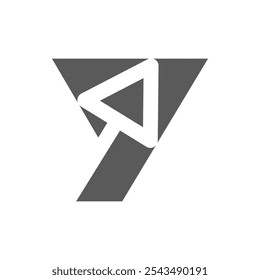 the logo consists of the letter Y and arrow. Abstract, outline and elegant.