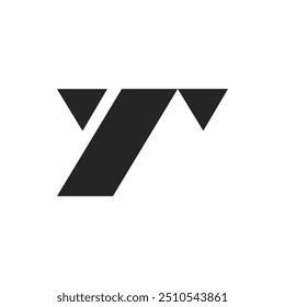 the logo consists of the letter Y and T. Magical, abstract, outline and elegant.
