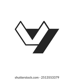 the logo consists of the letter Y and V. Abstract, outline and elegant.
