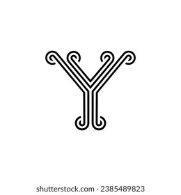the logo consists of the letter Y and wave combined. Outline and elegant.