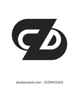 the logo consists of the letter Z C D. Abstract, outline and elegant.