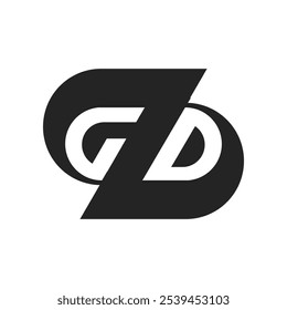 the logo consists of the letter Z G D. Abstract, outline and elegant.