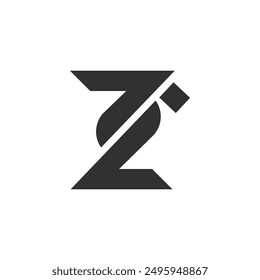 the logo consists of the letter Z and I. Abstract, outline and elegant.