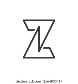 the logo consists of the letter Z N mono line. Abstract, outline and elegant.