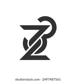 the logo consists of the letter Z and number 3. Abstract, outline and elegant.