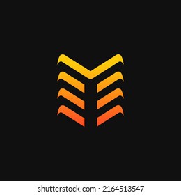 el logotipo consta de las letras M . Elegante y único.