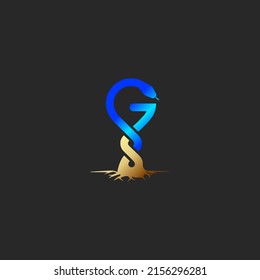 das Logo besteht aus den Buchstaben S und G Monogramm. und Wurzeln